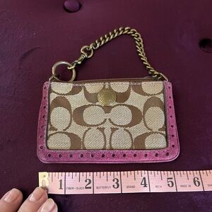 Pink and Brown Signature Coin Purse